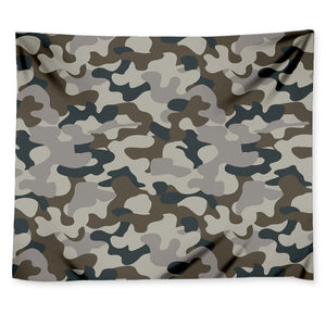 Grey And Brown Camouflage Print Tapestry
