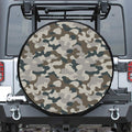 Grey And Brown Camouflage Print Tire Cover