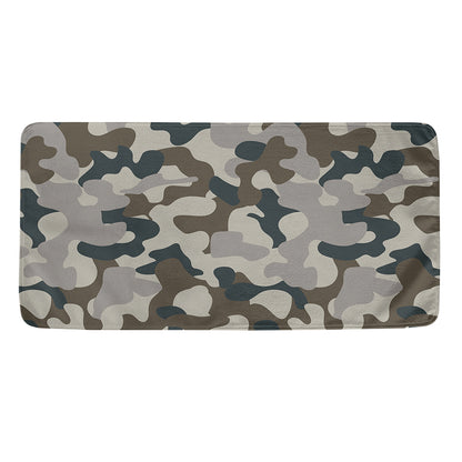 Grey And Brown Camouflage Print Towel