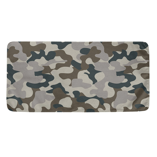 Grey And Brown Camouflage Print Towel