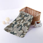 Grey And Brown Camouflage Print Towel