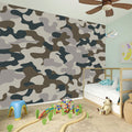 Grey And Brown Camouflage Print Wall Sticker