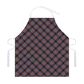 Grey And Orange Plaid Pattern Print Adjustable Apron