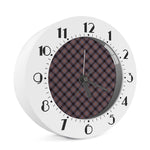 Grey And Orange Plaid Pattern Print Alarm Clock
