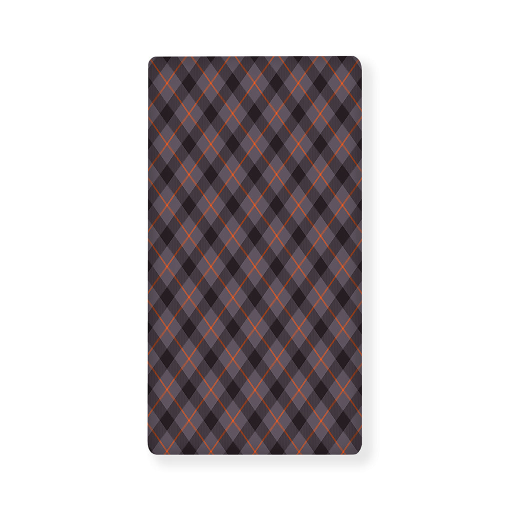 Grey And Orange Plaid Pattern Print Baby Crib Sheet