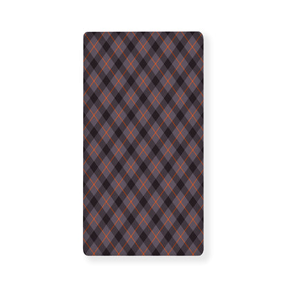 Grey And Orange Plaid Pattern Print Baby Crib Sheet