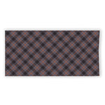 Grey And Orange Plaid Pattern Print Beach Towel