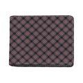 Grey And Orange Plaid Pattern Print Bifold Wallet