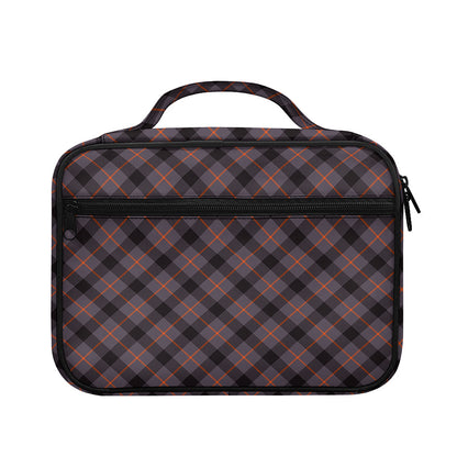 Grey And Orange Plaid Pattern Print Briefcase Bible Bag