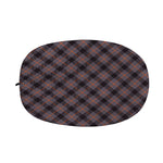 Grey And Orange Plaid Pattern Print Car Side Mirror Covers