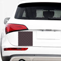 Grey And Orange Plaid Pattern Print Car Sticker