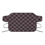 Grey And Orange Plaid Pattern Print Car Windshield Snow Cover