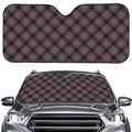 Grey And Orange Plaid Pattern Print Car Windshield Sun Shade