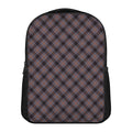 Grey And Orange Plaid Pattern Print Casual Backpack