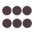 Grey And Orange Plaid Pattern Print Coaster Set