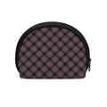 Grey And Orange Plaid Pattern Print Coin Purse