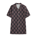 Grey And Orange Plaid Pattern Print Cotton Hawaiian Shirt