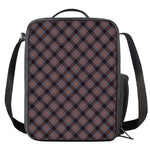 Grey And Orange Plaid Pattern Print Crossbody Lunch Bag