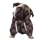 Grey And Orange Plaid Pattern Print Dog Zip Up Hoodie