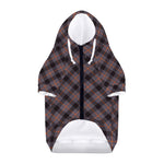 Grey And Orange Plaid Pattern Print Dog Zip Up Hoodie