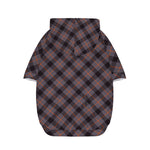 Grey And Orange Plaid Pattern Print Dog Zip Up Hoodie