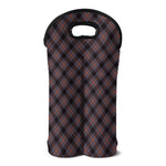 Grey And Orange Plaid Pattern Print Double Neoprene Wine Tote