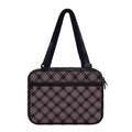 Grey And Orange Plaid Pattern Print Double Strap Bible Bag
