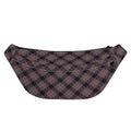 Grey And Orange Plaid Pattern Print Fanny Pack