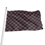 Grey And Orange Plaid Pattern Print Flag