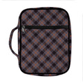 Grey And Orange Plaid Pattern Print Front Pocket Bible Bag
