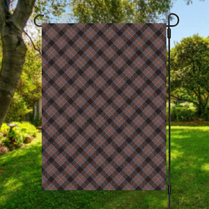 Grey And Orange Plaid Pattern Print Garden Flag