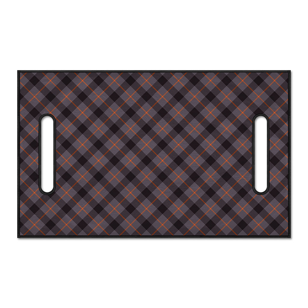 Grey And Orange Plaid Pattern Print Golf Cart Seat Cover