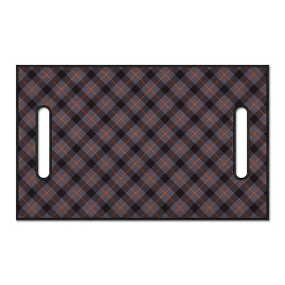 Grey And Orange Plaid Pattern Print Golf Cart Seat Cover