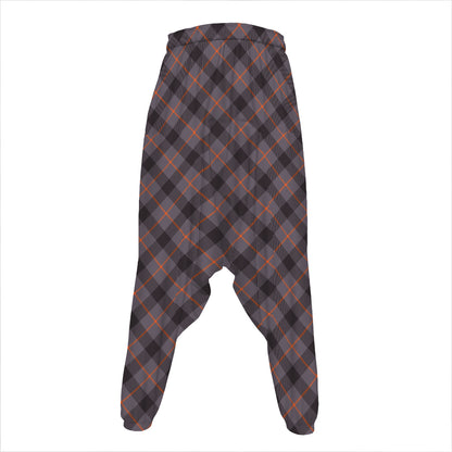 Grey And Orange Plaid Pattern Print Hammer Pants