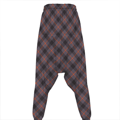Grey And Orange Plaid Pattern Print Hammer Pants
