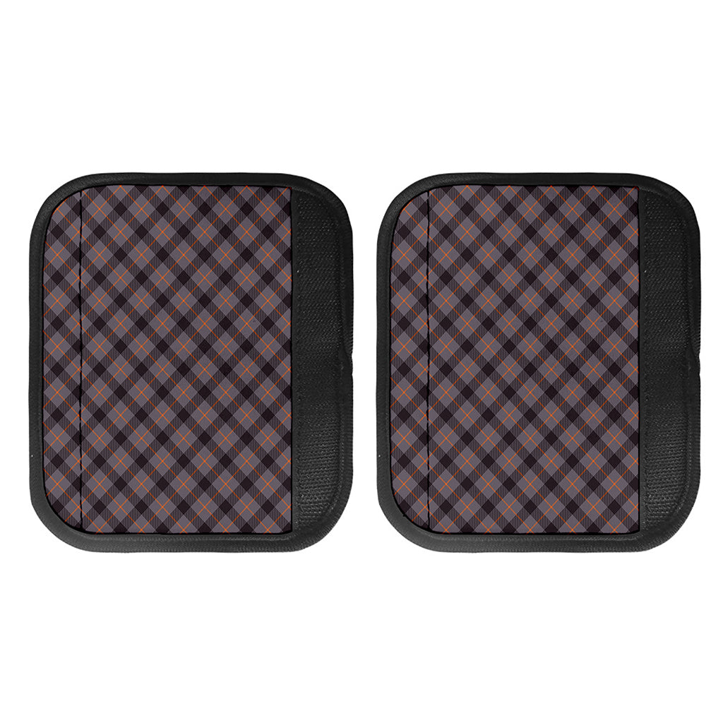 Grey And Orange Plaid Pattern Print Handle Covers