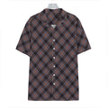 Grey And Orange Plaid Pattern Print Hawaiian Shirt