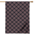 Grey And Orange Plaid Pattern Print House Flag