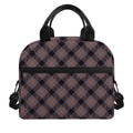Grey And Orange Plaid Pattern Print Insulated Lunch Bag