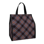 Grey And Orange Plaid Pattern Print Insulated Lunch Tote
