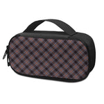 Grey And Orange Plaid Pattern Print Insulin Cooler Travel Case