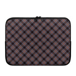 Grey And Orange Plaid Pattern Print Laptop Sleeve