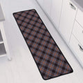 Grey And Orange Plaid Pattern Print Long Kitchen Mat