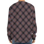 Grey And Orange Plaid Pattern Print Long Sleeve Baseball Jersey
