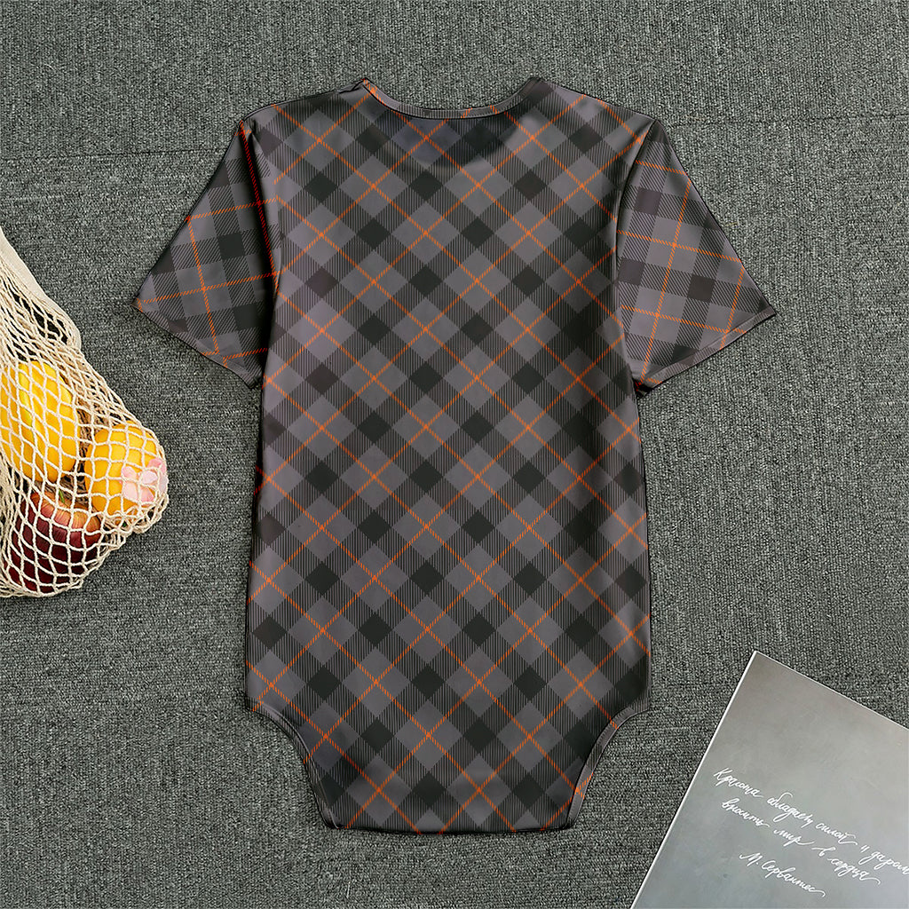 Grey And Orange Plaid Pattern Print Men's Bodysuit