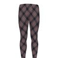 Grey And Orange Plaid Pattern Print Men's Leggings