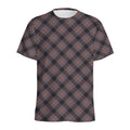 Grey And Orange Plaid Pattern Print Men's Athletic T-Shirt