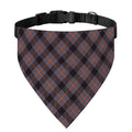 Grey And Orange Plaid Pattern Print Over The Collar Dog Bandana