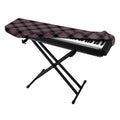 Grey And Orange Plaid Pattern Print Piano Keyboard Cover