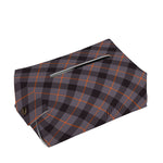 Grey And Orange Plaid Pattern Print Rectangle Tissue Box Cover